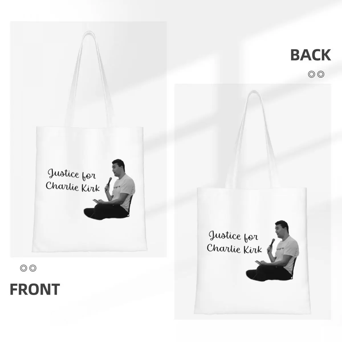 حقائب حمل للجنسين من أجل تشارلي كيرك، حقيبة بقالة ذات سعة كبيرة لحقائب اليد للأطفال