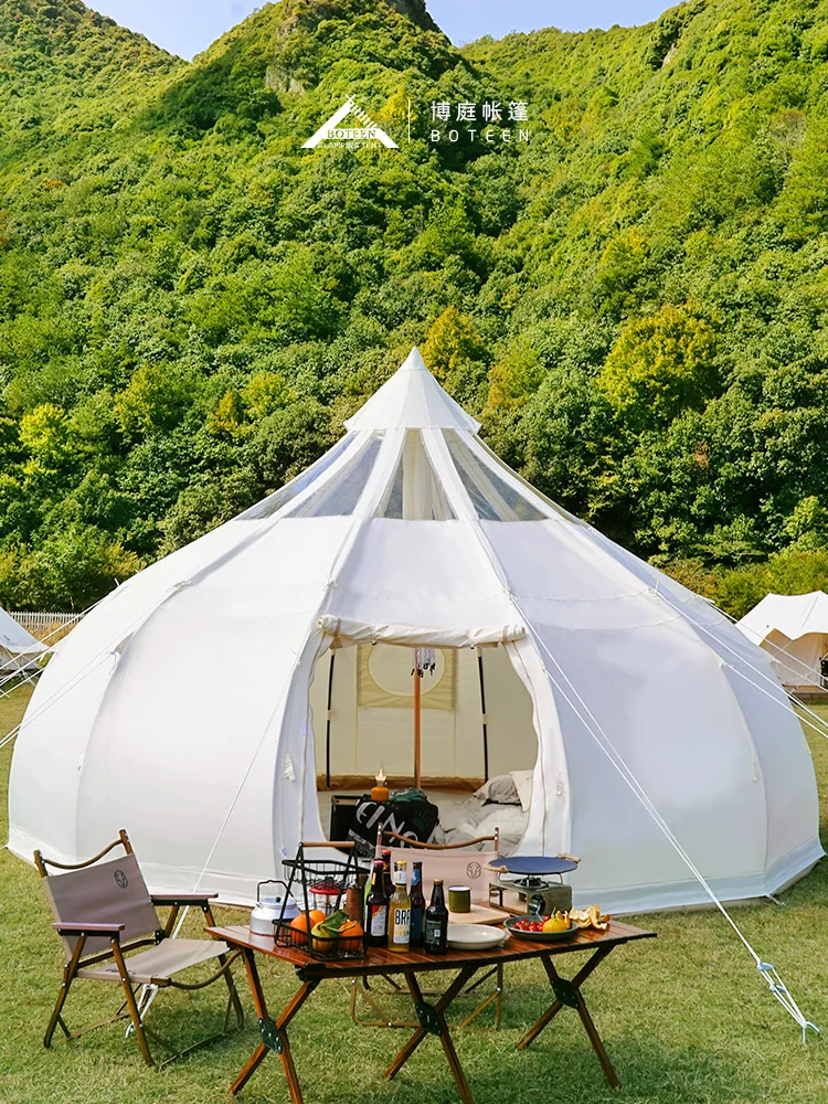 Water droplets, starry sky, yurt tents, outdoor camping, overnight camping, thickened pyramids, rain and sun protection