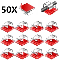 10/20/50PCS Cable Organizer Clips Wire Winder Holder Earphone Mouse Cord Clip Protector USB Cable Management Clips Wire Manager