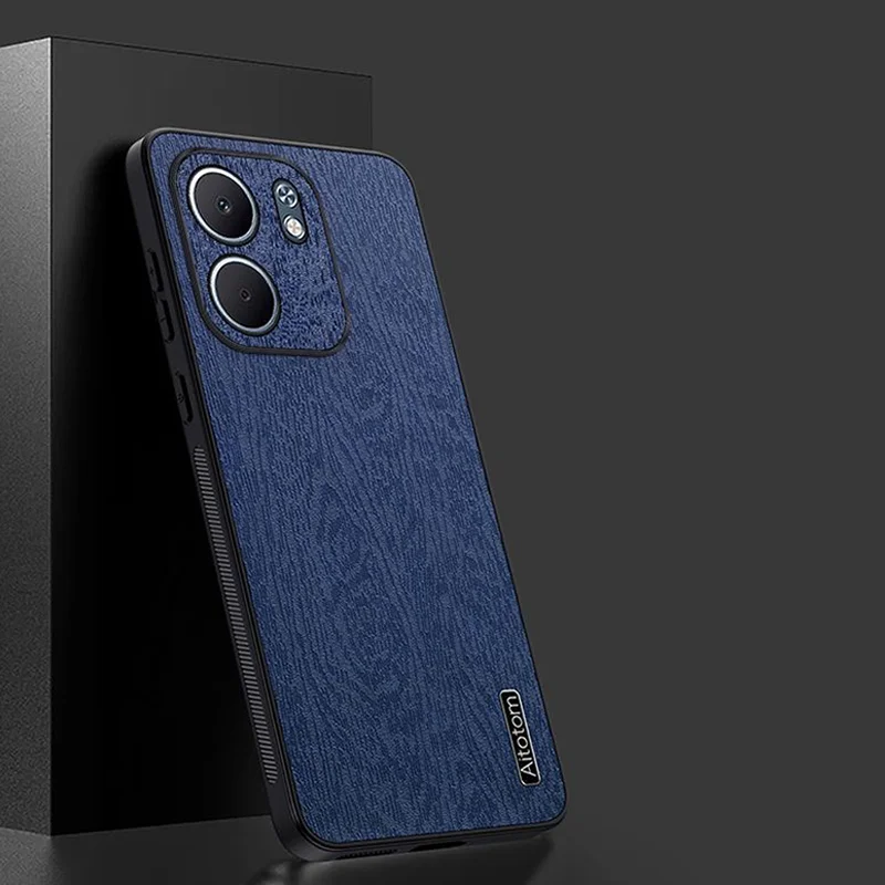 حافظة جلدية فاخرة لهاتف OPPO A5X 5G غطاء نسيج خشبي حماية كاملة قذائف صلبة لهاتف OPPO A5X CPH2725 حافظات هواتف A 5X