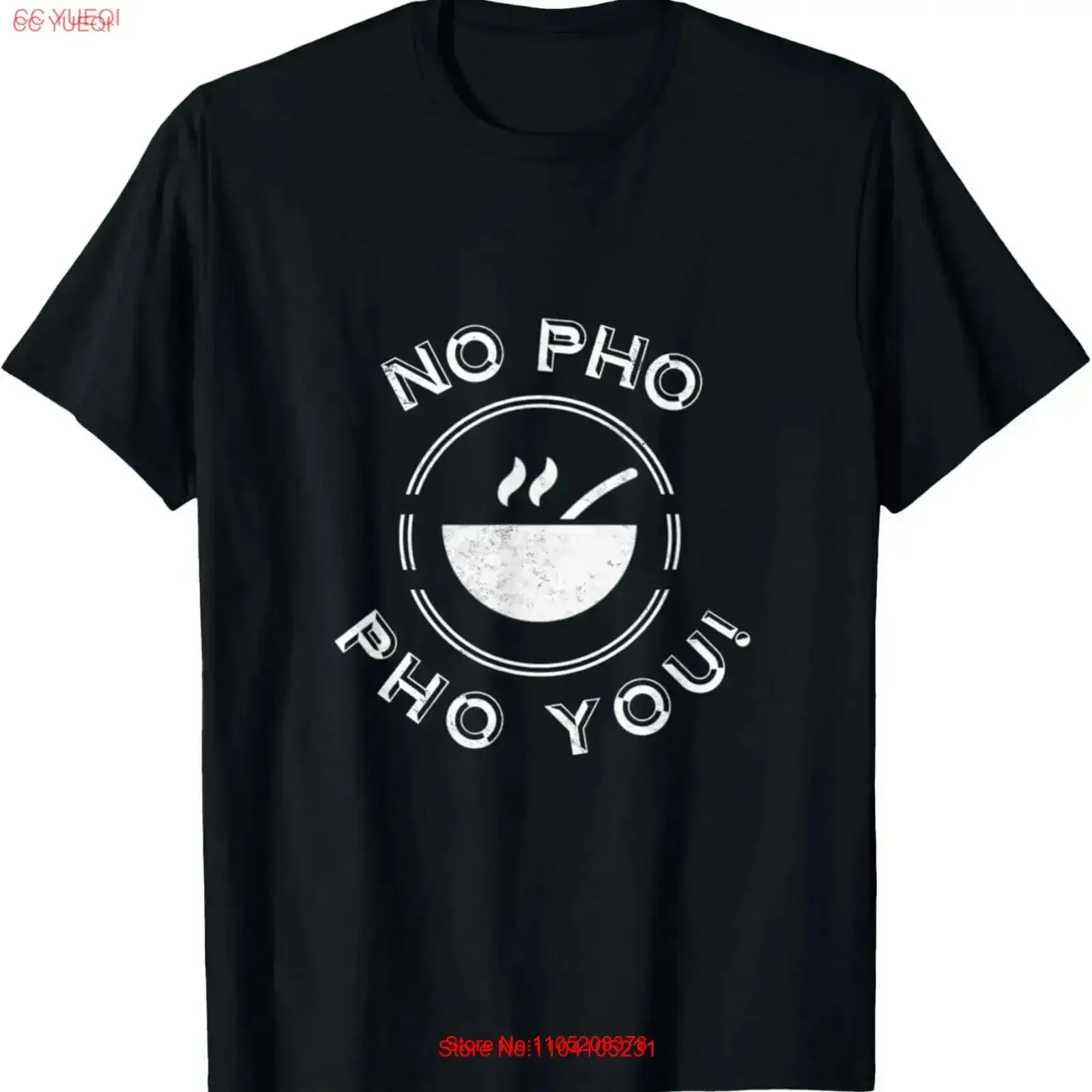 No Pho For You divertida camiseta de comida de arroz vietnamita vintage lavada suave homme elegante gráfico ligeramente streetwear estirado