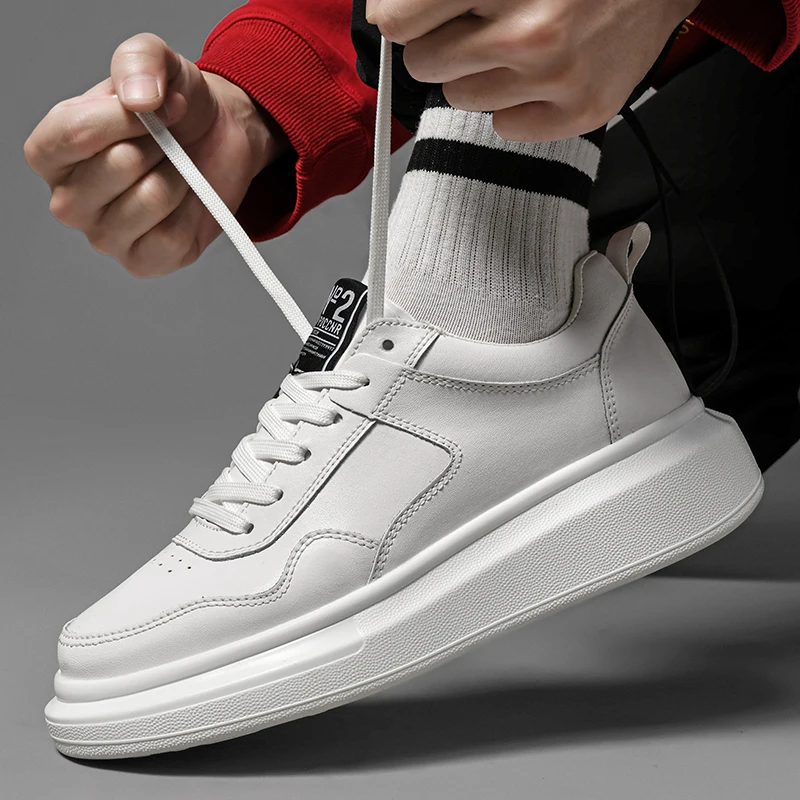 

Spring 2025 Men's White Sneakers - Couple Style, Trendy & Versatile, Lightweight Breathable & Height-Increasing