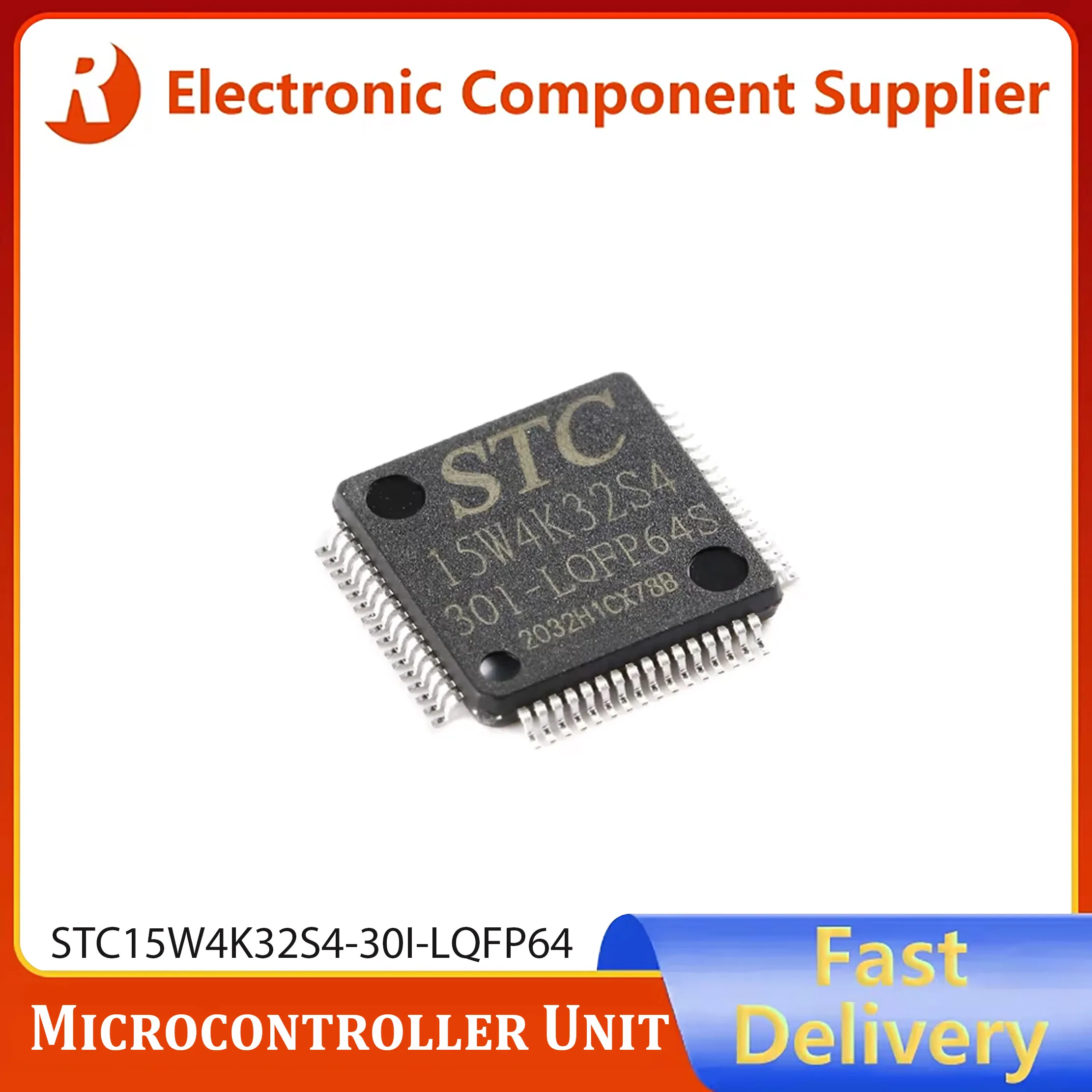 1pcs Original STC15W4K32S4-30I-LQFP64S Enhanced 1T 8051 Microcontroller Unit (MCU)