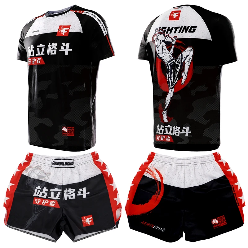 

BJJ Rashguard Thai Shirt Boxing Suit Men Women Jiu Jitsu Martial Arts MMA Shorts Muay Thai T Shirts Sanda Kickboxing Fight Wear