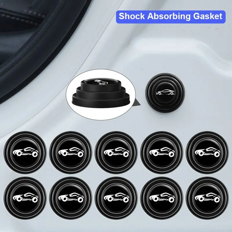 

10Pcs Car Door Shock Absorber Gaskets Anti-collision Sticker Thickening Trunk Sound Insulation Pad Shockproof Cushion