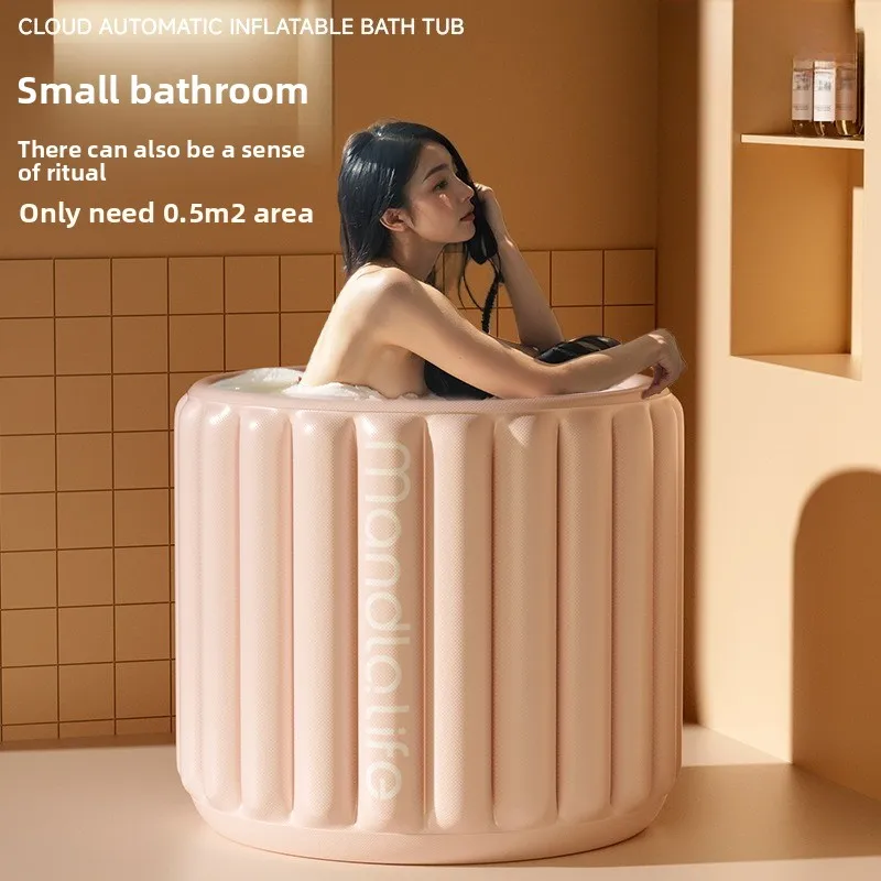 Bath Tub Automatic Inflatable Bath Tub for Adults Winter Full Body Portable Shower Bucket Student Boost Foldable Home Use