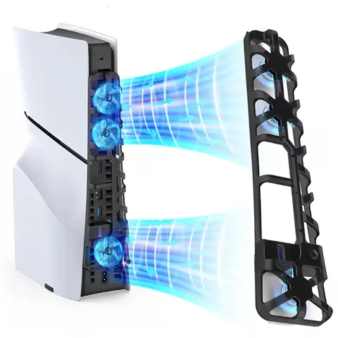 Ventola di raffreddamento per console di gioco PS5 Slim Disc Edition/edizione digitale con illuminazione RGB Porta USB 3.0 per accessori PlayStation 5