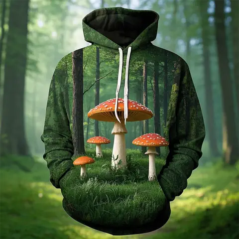 Spring Colorful Mushrooms 3D Printed Hoodies Men Women Fashion Casual Sweatshirts Harajuku Hoodie Pullovers Tracksuit Clothing