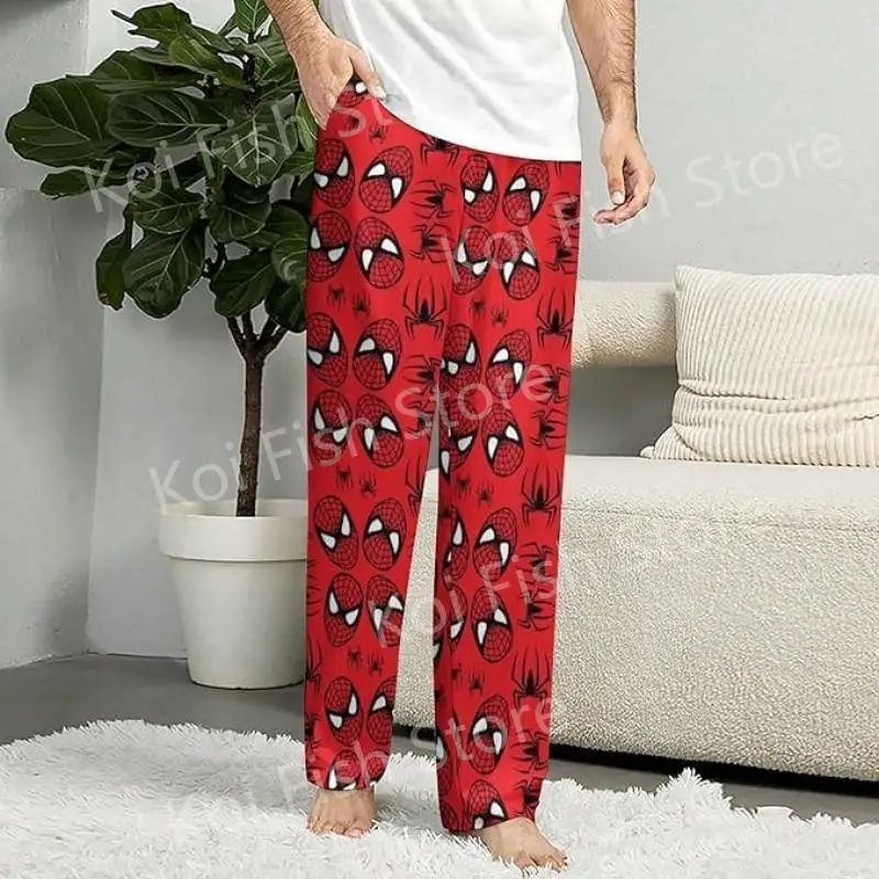 New Kawaii Spider Hellokitty Pajama Pants Couple Unisex Full Body Printed Cartoon Casual Loose Bottom Women Home Furnishing Gift