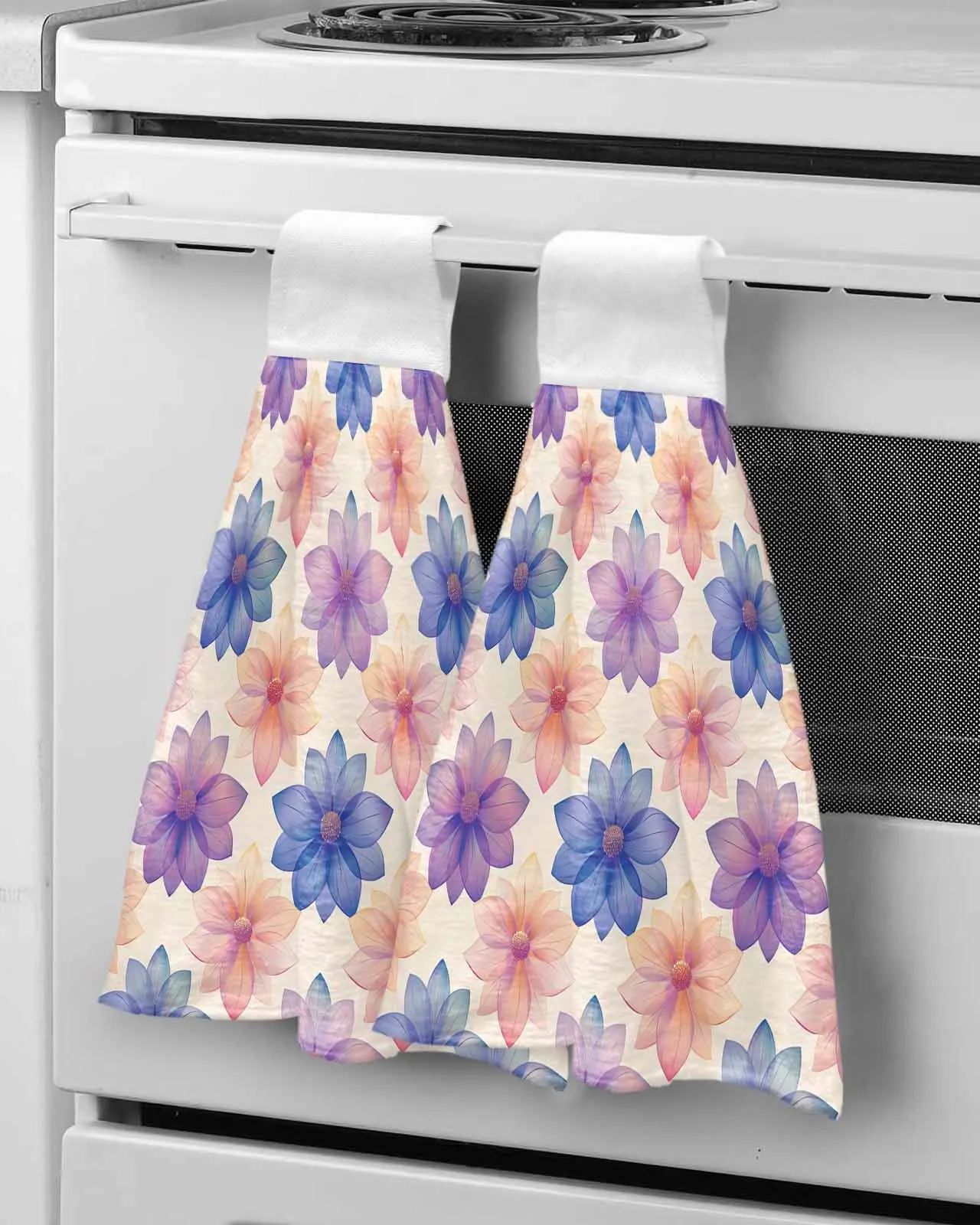 Flower Blossom Blossom Wipe Hand Towel Absorbent Hanging Towels Home Kitchen Wipe Dishcloths Bathroom Bath Wipe