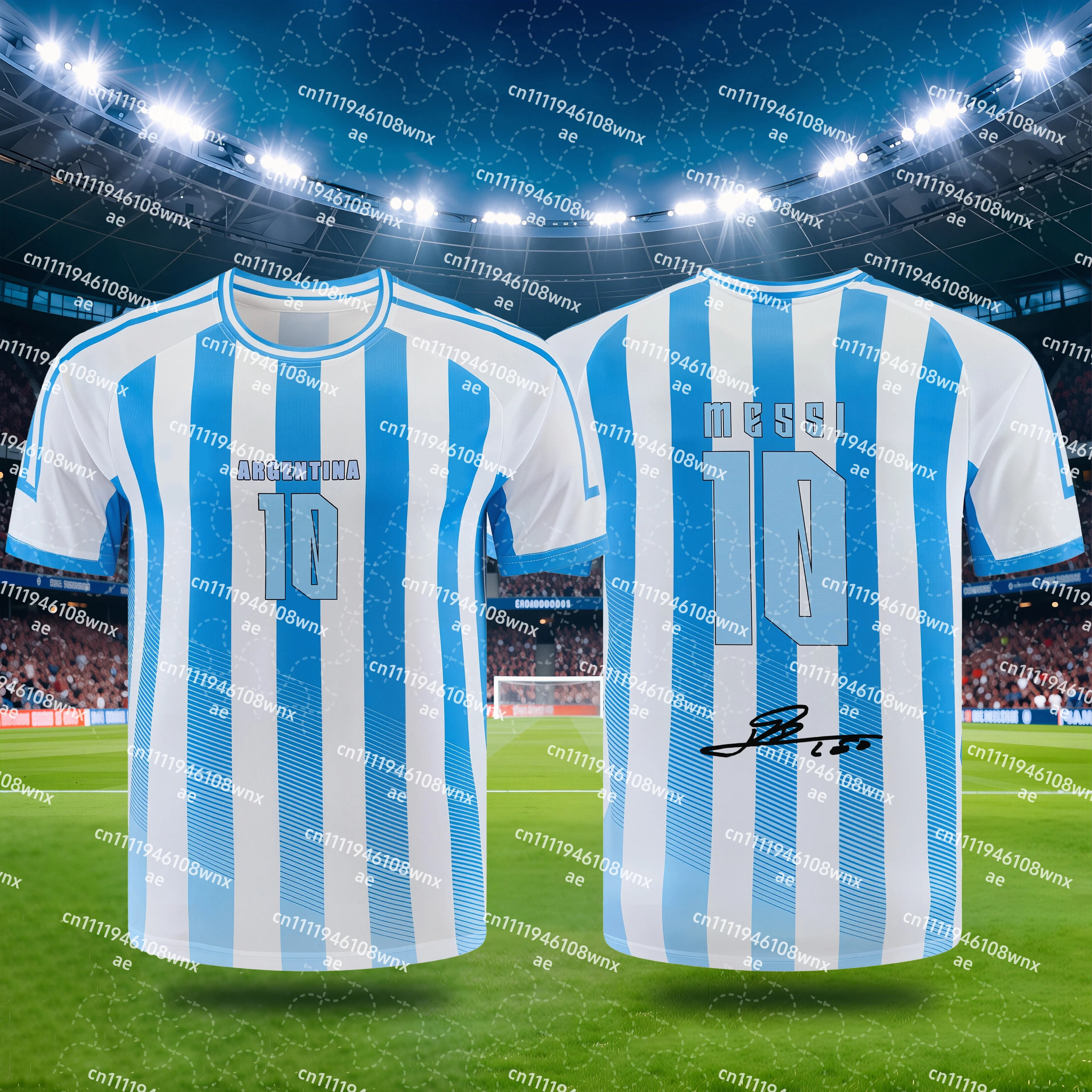 Design Argentina NO.10 Soccer Quick-drying T-shirt All Size Short Sleeve O-neck Football Legendary Player Fans Training Jersey