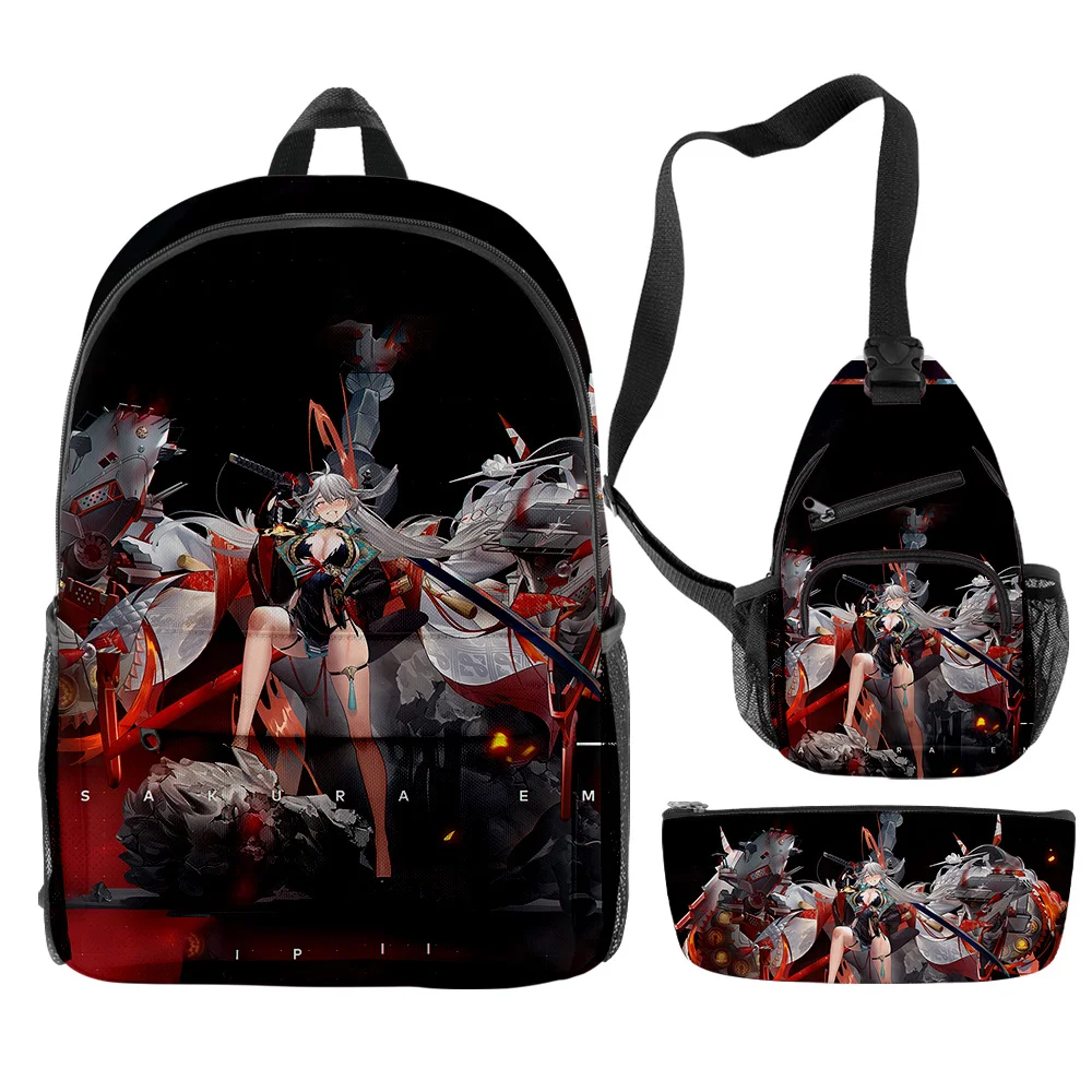 

Hip Hop Popular Funny Azur Lane Game 3D Print 3pcs/Set pupil School Bags Travel Laptop Backpack Chest Bag Pencil Case