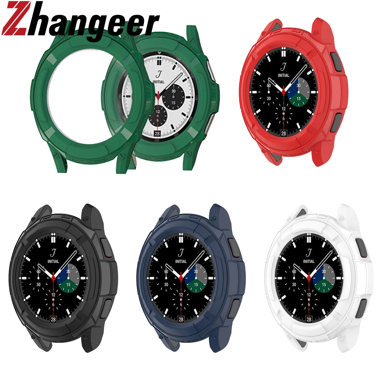 

Soft Silicone All-Around Protective Cases Shell Frames for Galaxy Watch 4 Classic 42mm 46mm Cover Watch Accessories