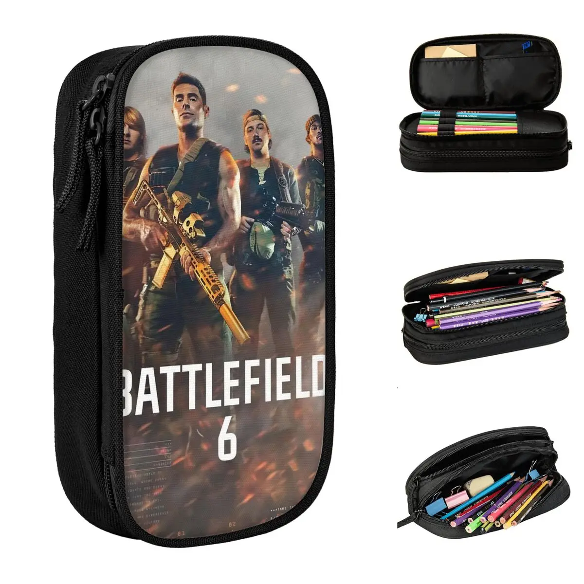 Battlefield 6 Funny Games Pencil Cases New Pen Bags Kids Big Capacity School Supplies Gift Pencil Box