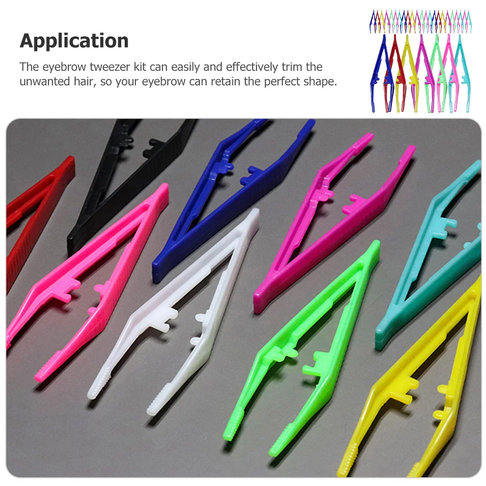 แหนบถอนขนคิ้วพลาสติกแบบใช้แล้วทิ้ง 30 ชิ้น ชุดอุปกรณ์ถอนขนคิ้ว เครื่องมือแต่งหน้า อุปกรณ์แต่งหน้า แหนบแต่งหน้า