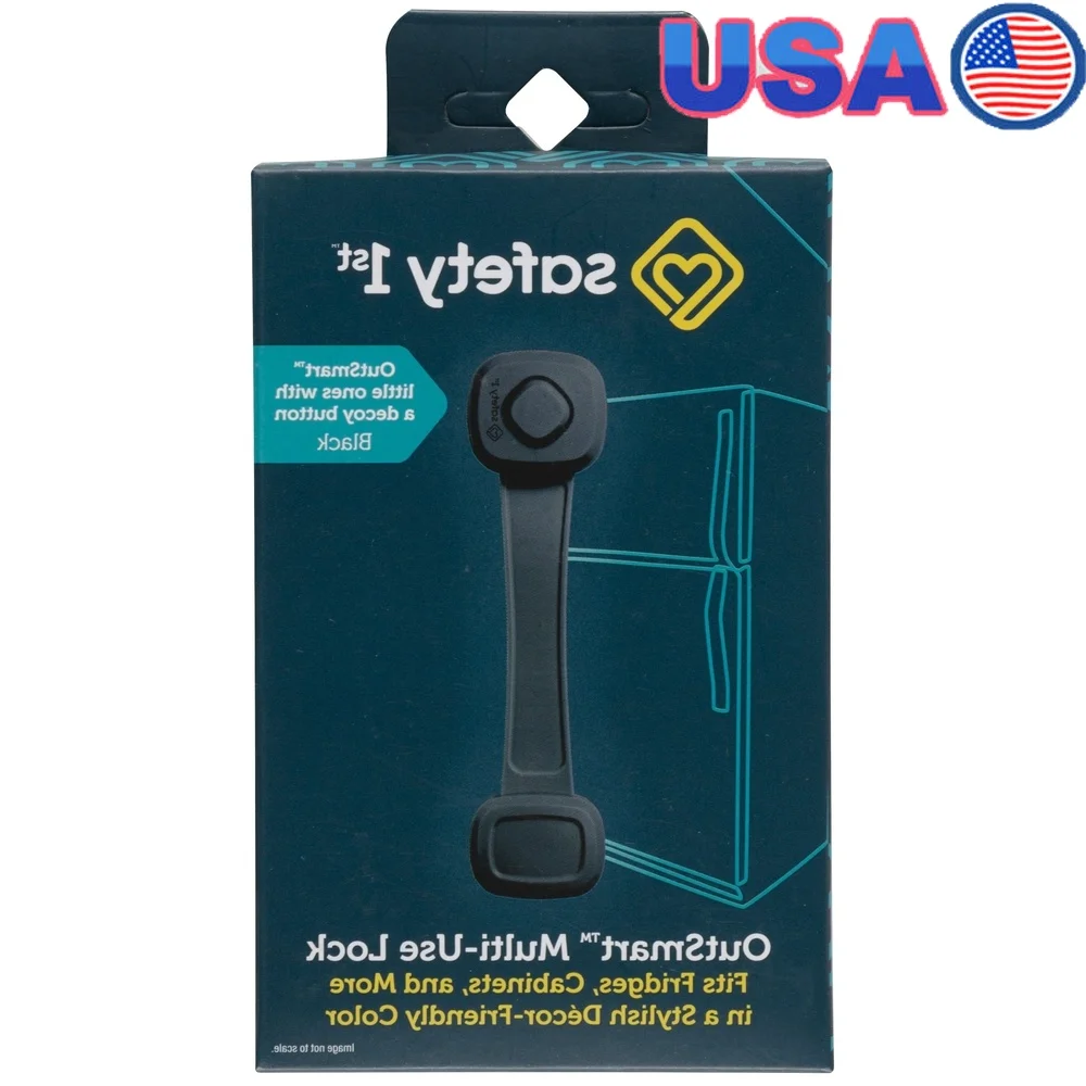 Multi-Use Lock Toddlers with Decoy Button Flexible Surface Easy Installation Adhesive Attachment Secure Cabinets Appliances