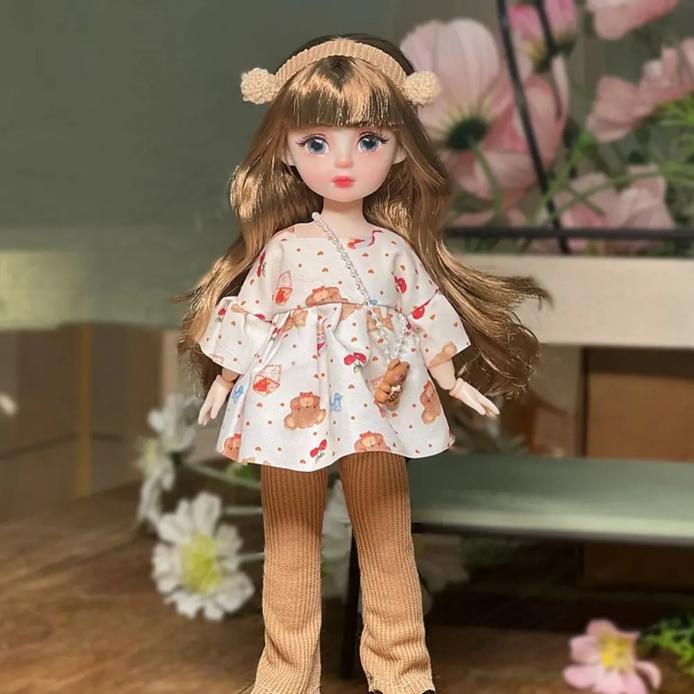 1 Set 1/6 SD 30 cm bambola Bjd con vestiti occhi attraenti capelli lunghi principessa vestire bambole BJD snodabili con parrucca trucco