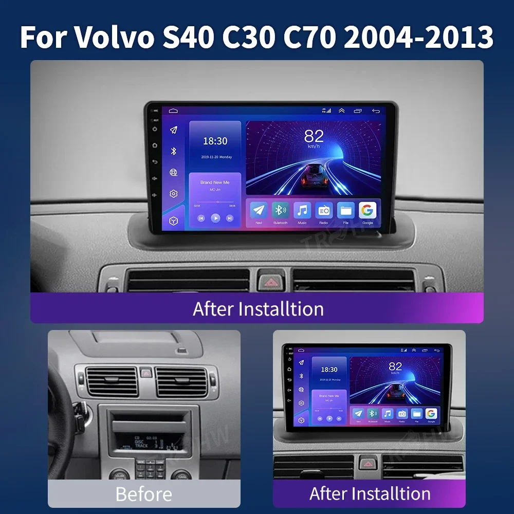 For VOLVO C30 S40 C70 2006 - 2012 Car Radio Multimedia Navigation Stereo 2.5D Touch Screen Head Unit Carplay DVD DSP GPS