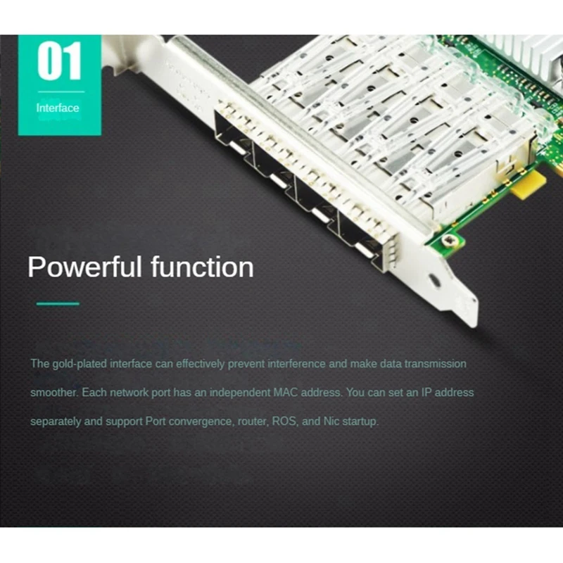 ELEC-I350-4SFP PCI-Ex4 Gigabit Vier-Port Glasfaser Server Tragbare Netzwerkkarte I350AM4 Chip Netzwerkkarte