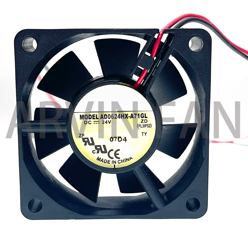 

New 60mm 6cm 24V Case Cooling FanAD0624HX-A71GL 60X60X25mm Hypro Bearing 0.15A 2-wire Server Inverter High Speed Fans