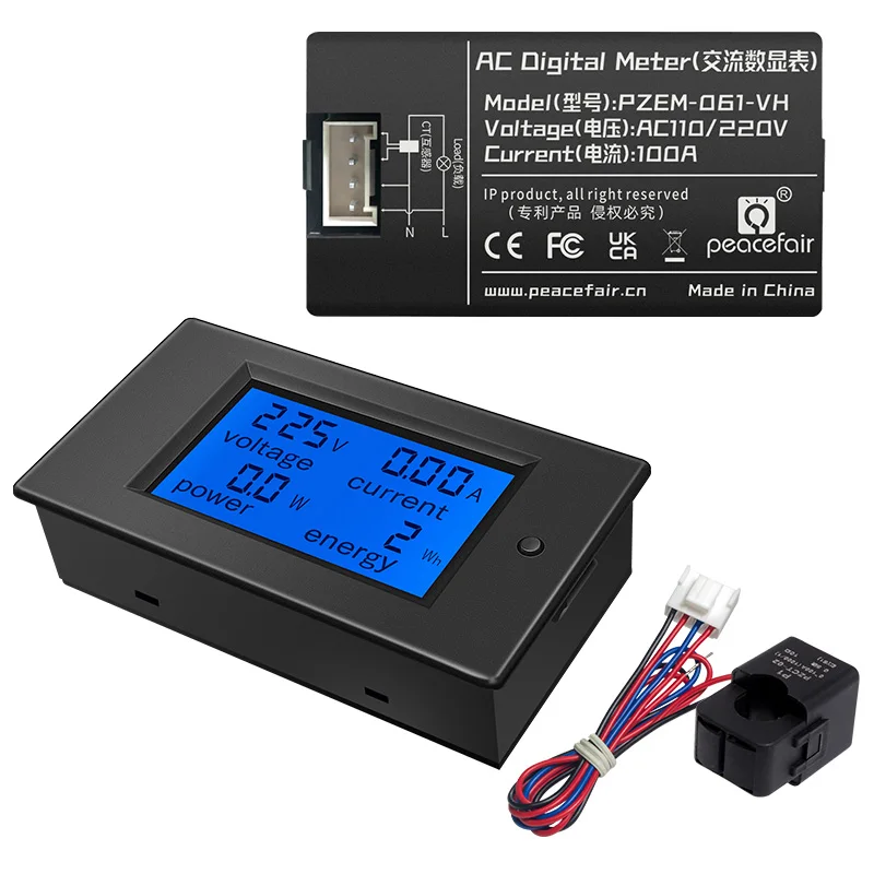 New PZEM-021 VH PZEM-061 VH AC Voltage Meter Digital Watt Meter Power Meter Energy Meter 220V 10A 100A Power Analyzer