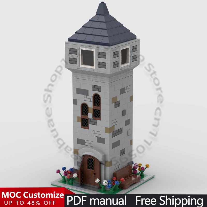 845 PCS Modular Construction Clocktower MOC Customize Modular Building Block Brick Creative Design Kids DIY Holiday Toy Gifts