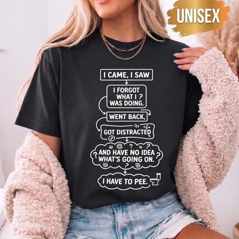 Came  Saw  Forgot What  Was Doing Funny Senior Moment Forgetful Aging Joke T-Shirt