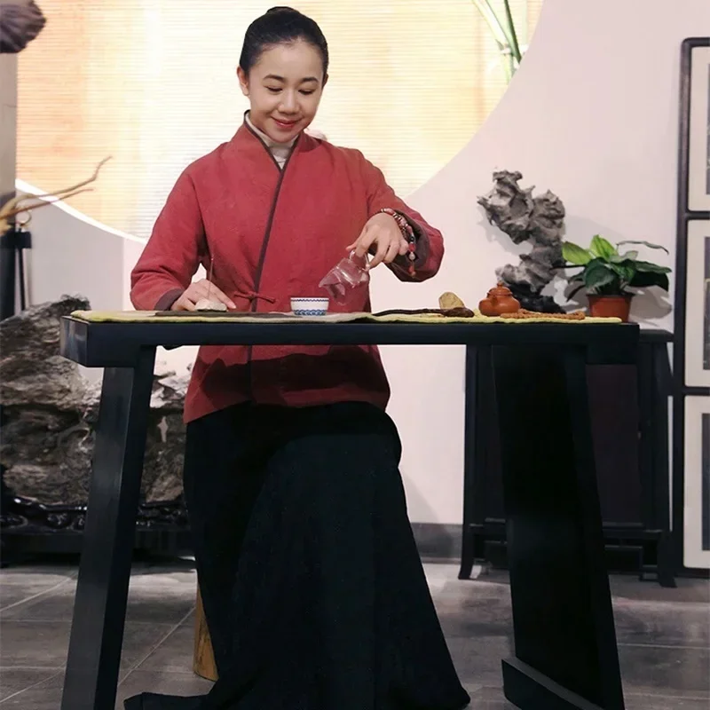 Stile Abbigliamento Donna Abbigliamento 2024 Cheongsam Top Camicia tradizionale Camicetta Cotone Hanfu Donna Cinese Top 11 MN1