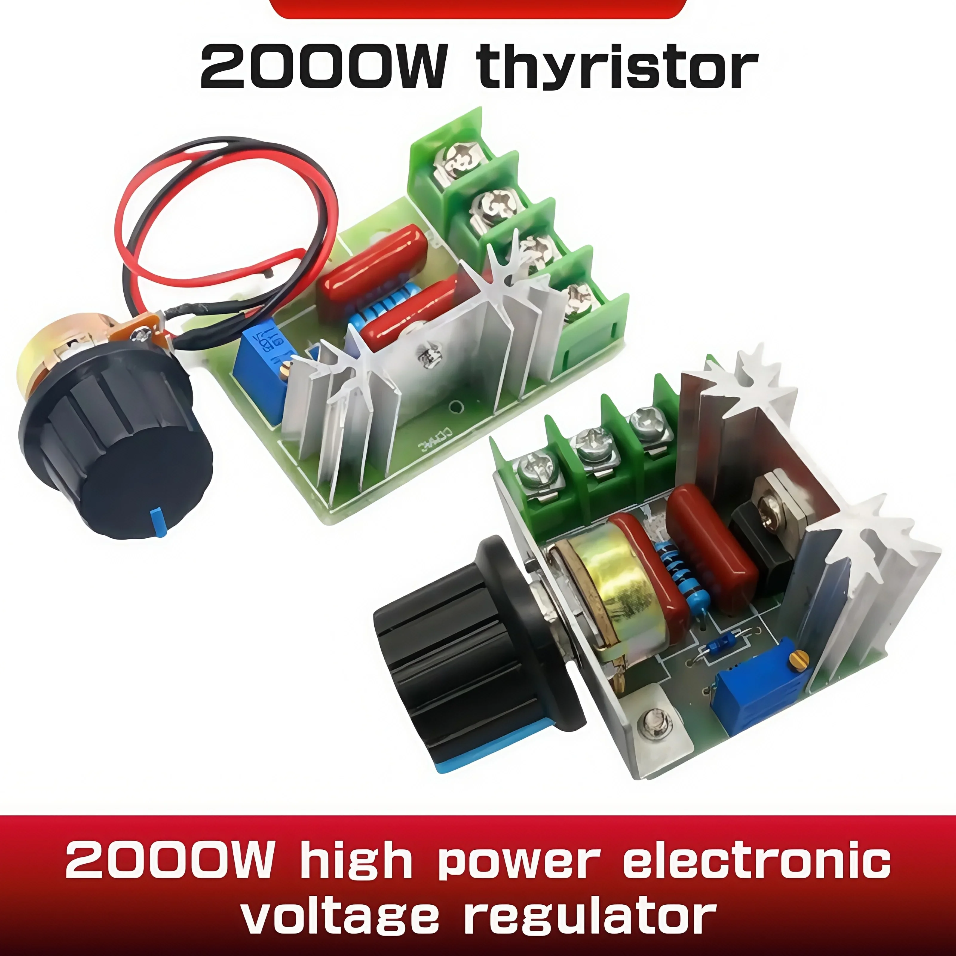 AC 220V 2000W SCR Voltage Regulator Module Dimmer Motor Speed Controller Thermostat Electronic With and without wires