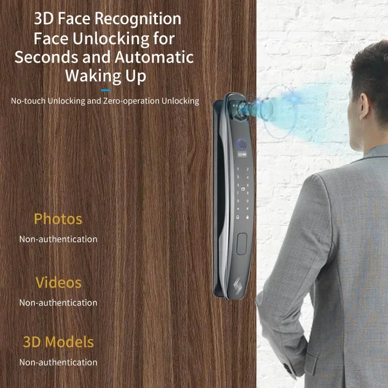 3D Face Smart Door Lock Security  Intelligent Fingerprint Password Biometric Electronic Key Unlock