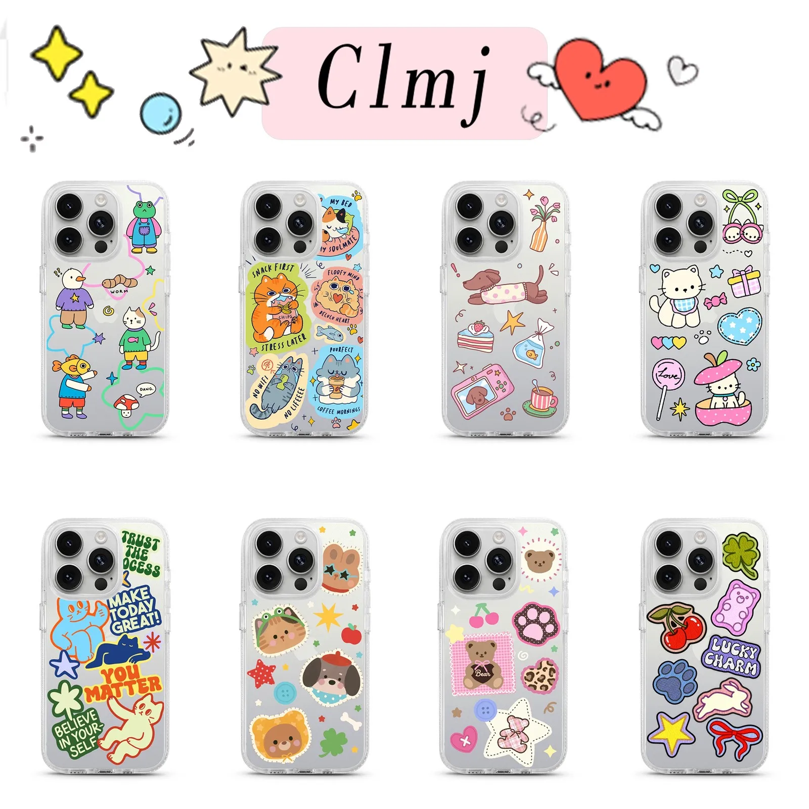 Cute Cartoon Collage Phone Case For Samsung Galaxy S26 S25 S24 S23 S22 S21 S20 FE Note20 Edge Plus Ultra Lite 5G Clear Cover