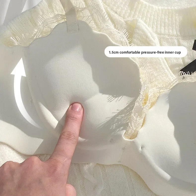 حمالات صدر بدون خياطة مضادة للترهل للنساء ملابس داخلية مثيرة حمالة صدر كورية رافعة للصدر ملابس داخلية سوداء على الطراز الكوري اللطيف #3