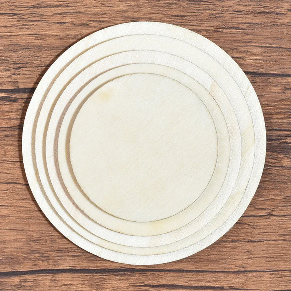 50Pcs Wooden Slices Round Shape Smooth Surface DIY Crafts Accessories Home Ornaments Wall Window Door Decoration Christmas