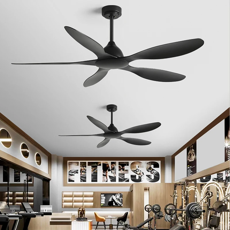 Modern 56-Inch Ceiling Fan with Remote Control for Restaurant Living Room Office - Energy-Efficient DC Motor Electric Fan