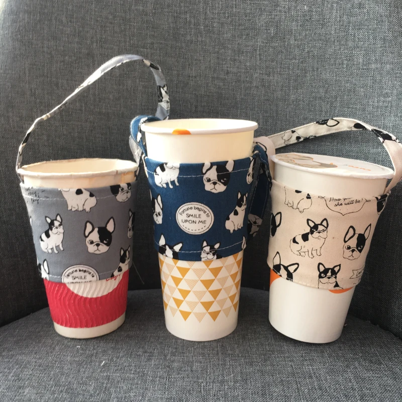 Bolsa Ecológica para Llevar Bebidas, Funda para Taza con Diseño de Perro Shiba Inu, Funda para Taza de Té con Leche Havanese,...