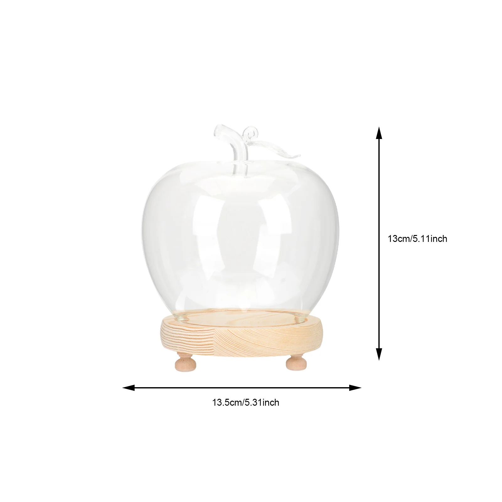 1 مجموعة مضاءة زجاج قبة الخالد زهرة عرض غطاء عشية عيد الميلاد التفاح ديكور الزجاج قاء زجاجي للمنزل سطح المكتب المشهد الصغير