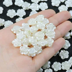 50-100pcs Acrylic 12mm Rose Flower Flat Back Spacer Loose Beads For DIY Jewelry Making Bracelets Necklaces Earrings Accessories