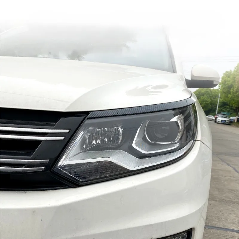 2Pair Front Headlight Eyebrows Eyelids Cover Trim For Volkswagen Tiguan MK1 2011-2016 Exterior Body Kits Auto Tuning Accessories