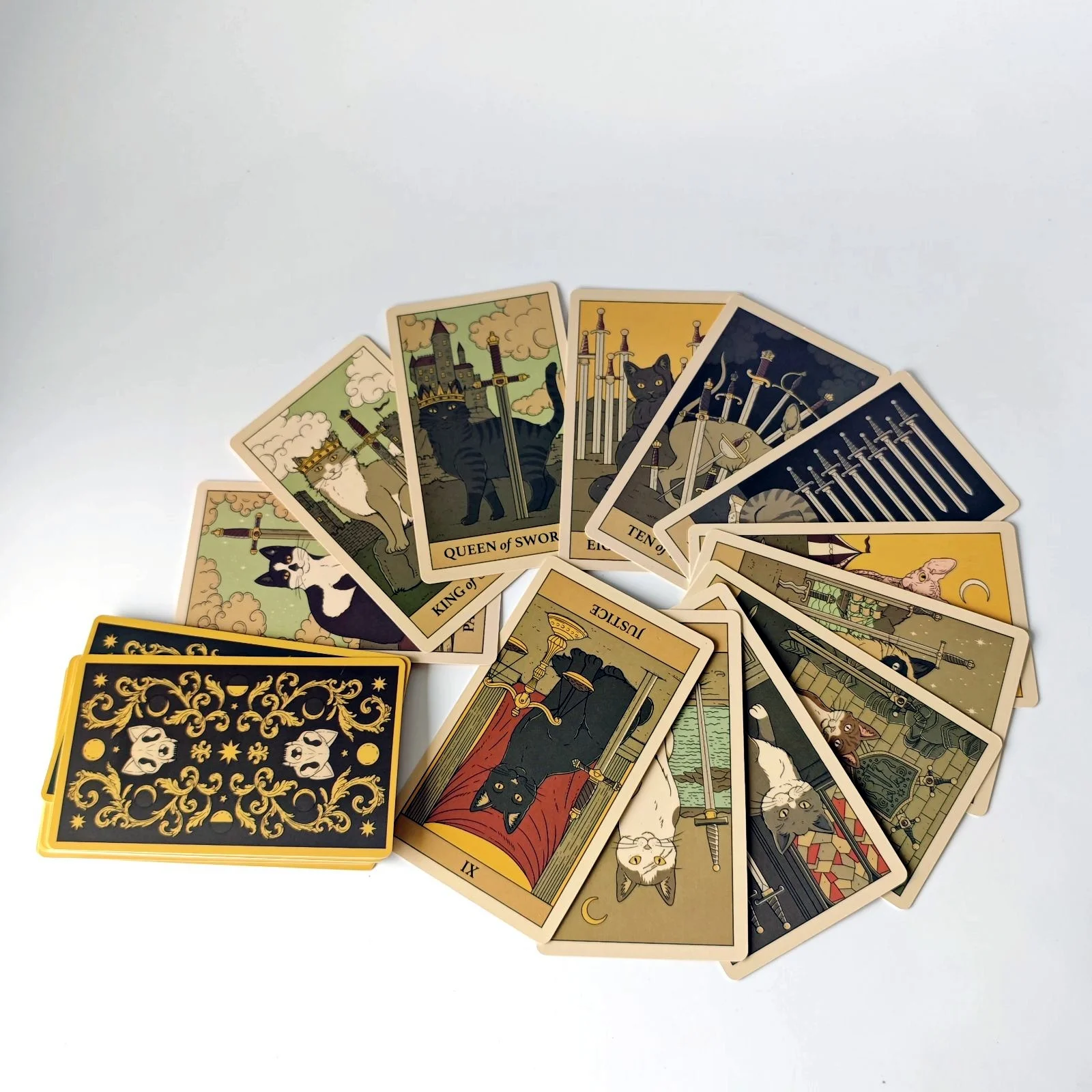 Cartas de tarot Cats Rule Earth A 78 Oracle English Visions Adivinación Edition Baraja Borad Jogos