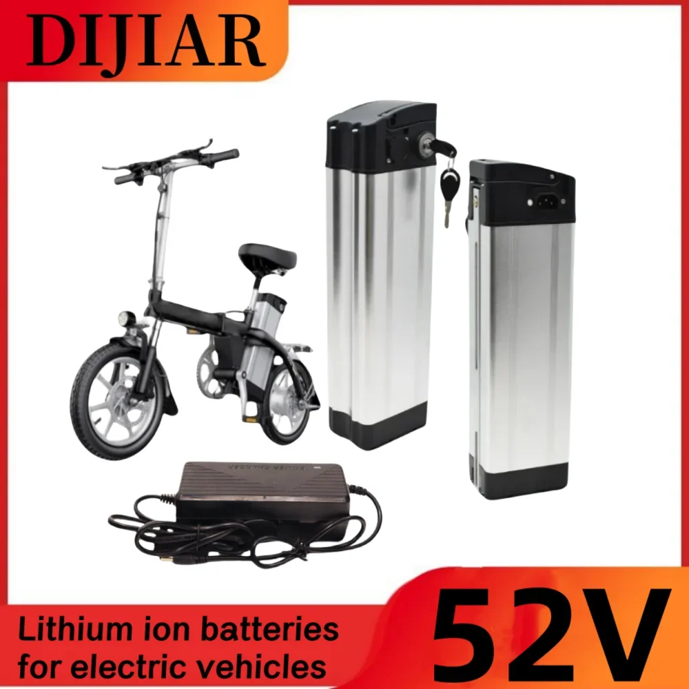 

2024 52V20ah 25ah 30ah 35ah 40ah Silver Fish Lithium Battery Large Capacity Power Model with Aluminum Case Anti Theft Lock