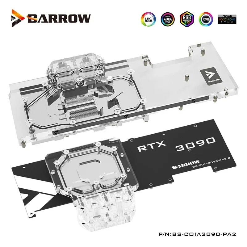 

Barrow Full Coverage GPU Water Block for Colorful iGame RTX 3090 Advanced OC,3080 Advanced/Ultra OC 10G, 5V ARGB 3PIN AURA SYNC