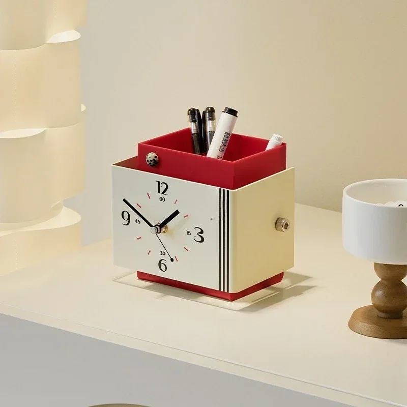 Entrance ornament, living room desktop clock, desk creative storage clock ornament