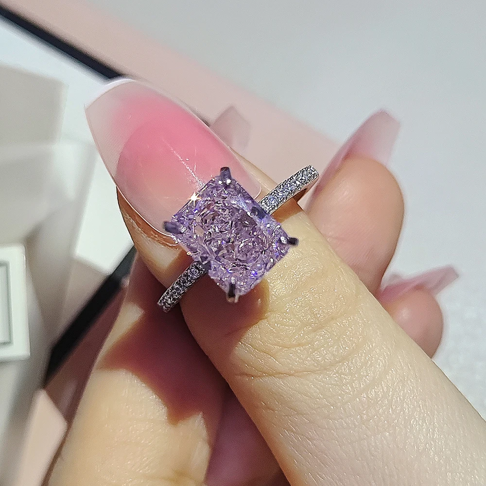 خاتم فضة استرليني 925 من Ice Cut للنساء ، مجوهرات الاصبع للخطوبة بالزفاف ، هدية فخمة للسيدات ، تصميم جديد ، R7233S ، 2023