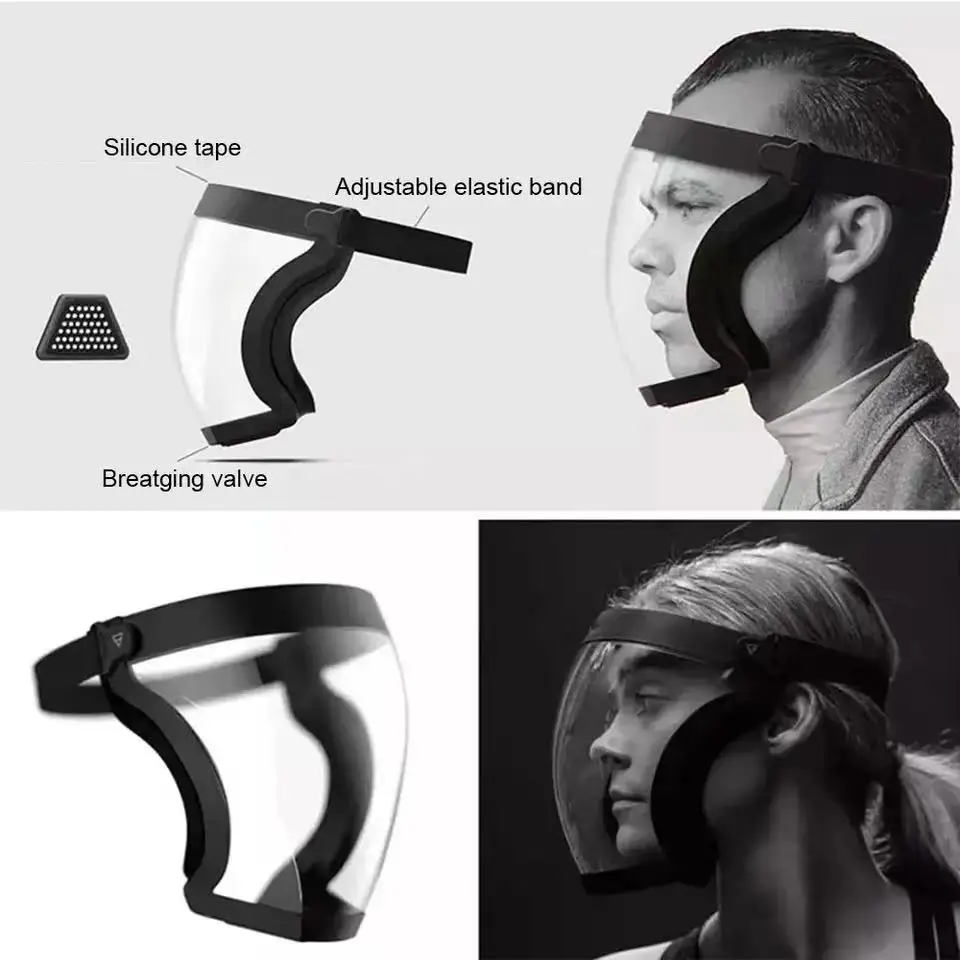 Escudo de protección de seguridad, máscara facial completa transparente, gafas de seguridad antisalpicaduras para cocina, a prueba de viento,