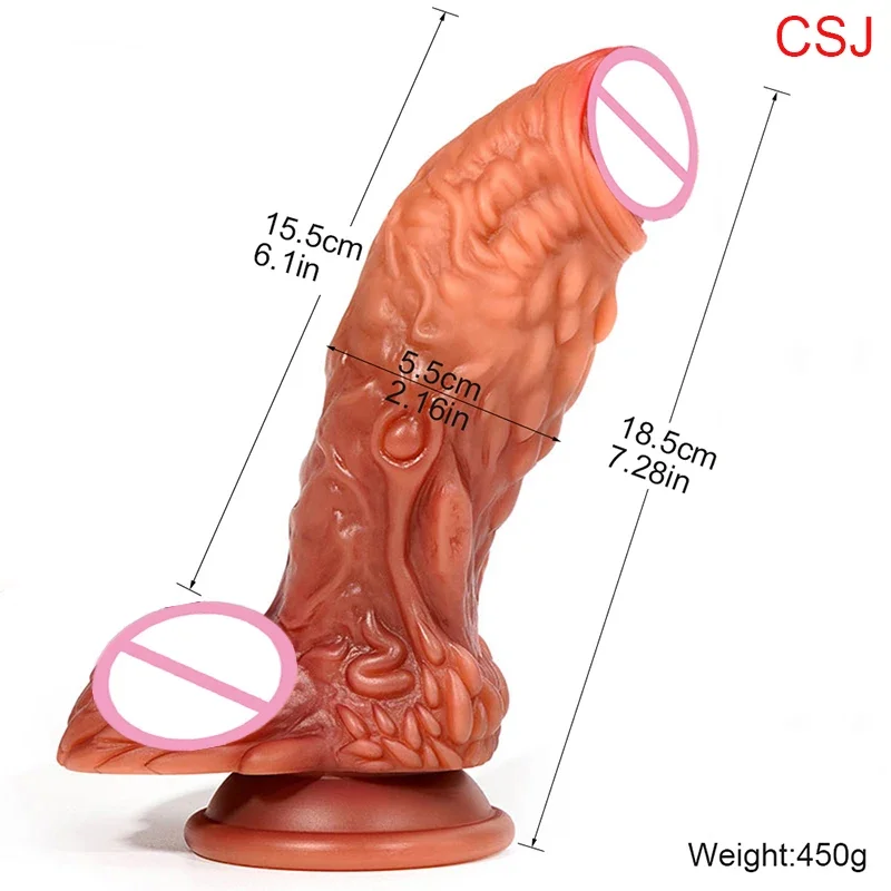 Soft Animal Dildo Realistic Silicone Big Penis Anal Sex Toy Strapon Suction Cup Lesbian Vagina Masturbation For Women G-Spot