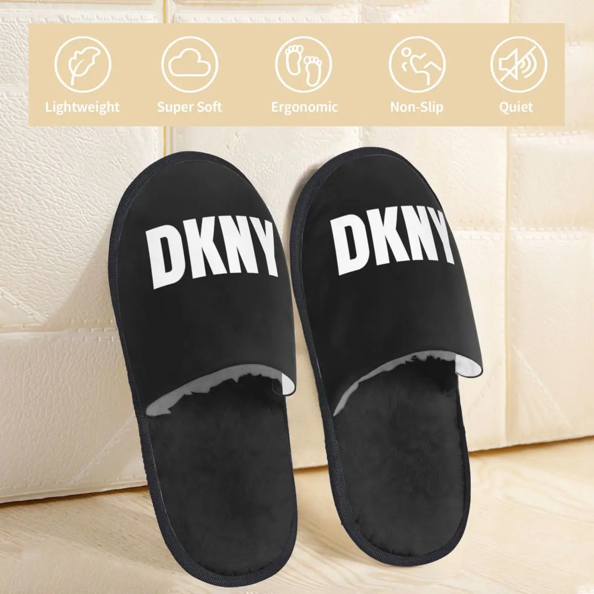 Winter Slippers Fashion DKNYs Merch Household Fur Slippers Slides Living Room Cozy Non-slip Slides