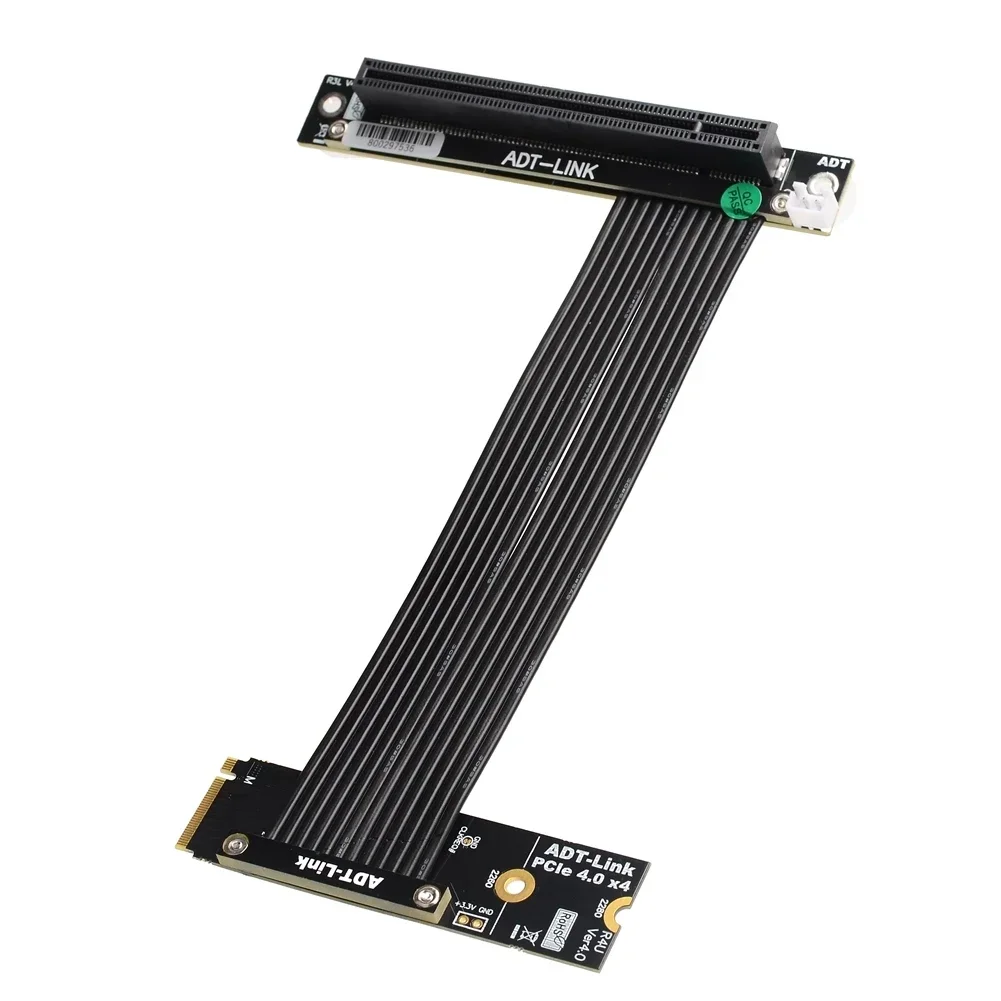 PCI-E 4.0 16x PCIe x16 Flexible Extender to M2 M.2 NVMe M Key SSD Riser Video Cards Extension Gen4 64Gbps Jumper Adapter for GPU