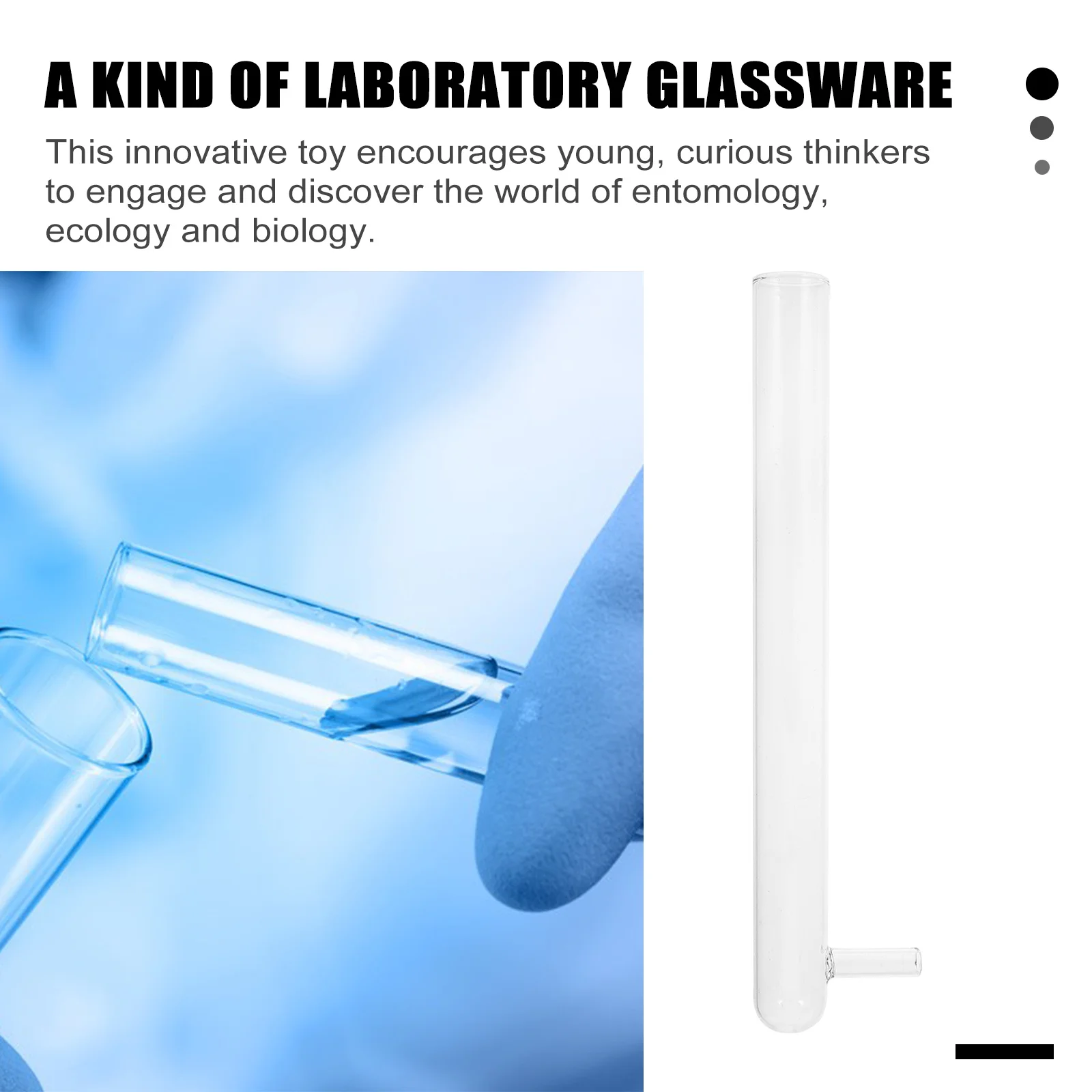 

5Pcs Durable Ants Breeding Tubes Side Arm Borosilicate Glass Tubes for Pet Ants Nest High Temperature Resistant