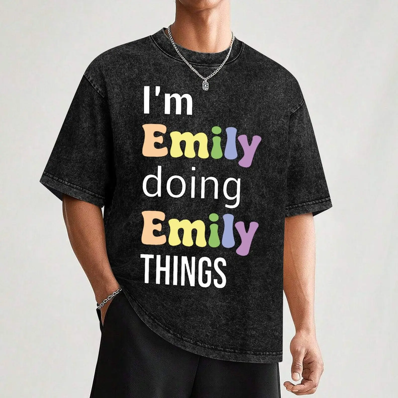 Emily first name personalized for woman T-Shirt Holiday Casual Short Sleeve Top