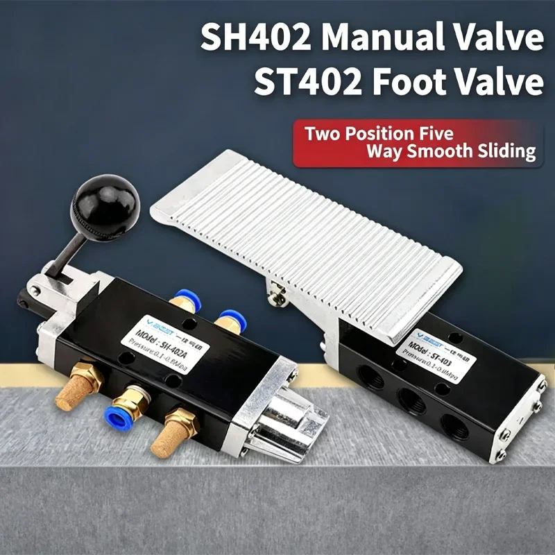 

Pneumatic 5/2-way Foot Valve Manual Valve Directional Control Valve ST402A/ST403A/SH402A/SH403 Switch